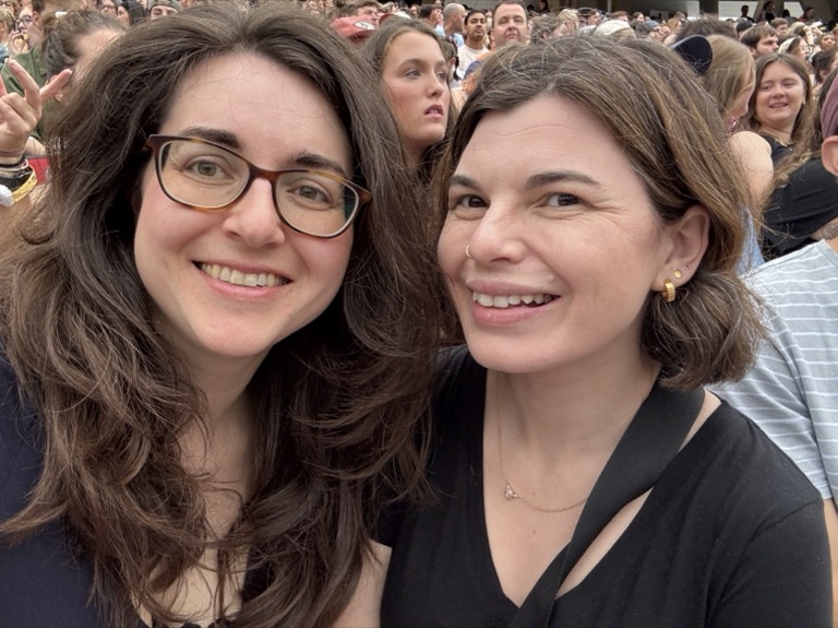 The hosts of The Motherlode Podcast at a concert
